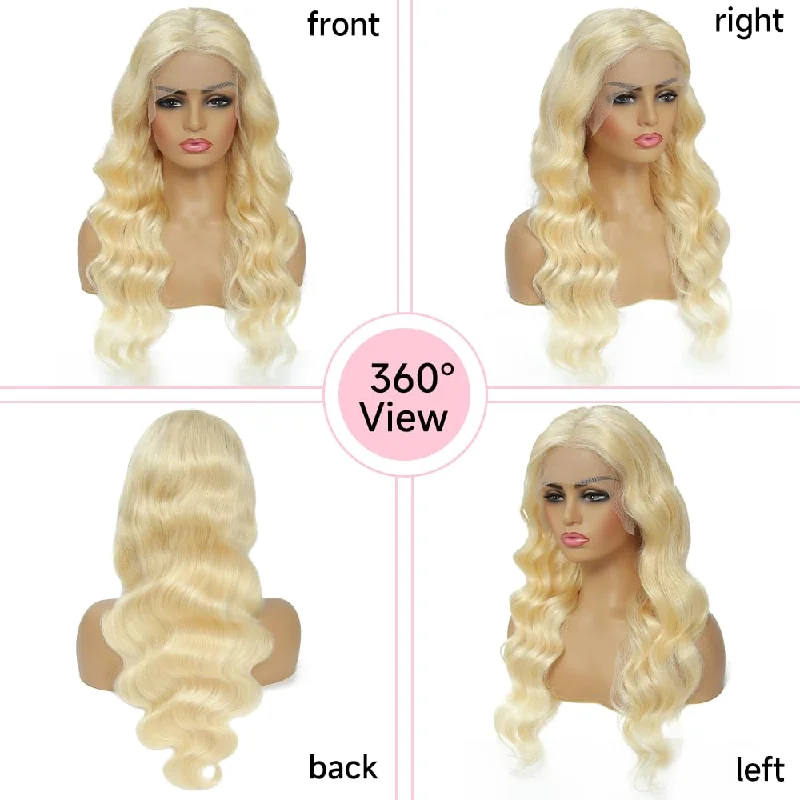Lace wig with a platinum - blonde color for a bold and trendy lookRio Body Wave Ukranian Human Hair Front Lace Wig Lace wig with a platinum - blonde color for a bold and trendy lookRio Body Wave Ukranian Human Hair Front Lace Wig