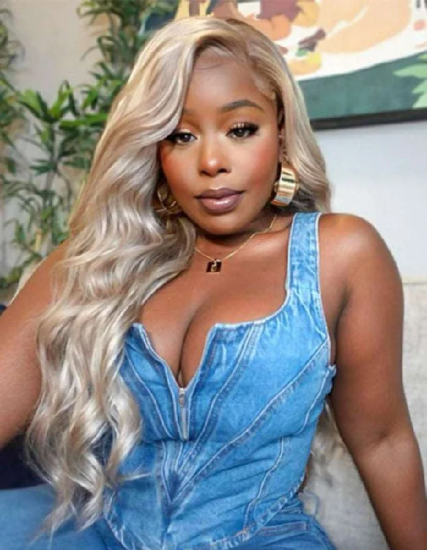 Colored wig with a curly texture for a bold and stylish choicePre-Plucked | Simidola P18/613 Ash Blonde Highlight Wear Go 4x6 Lace Body Wave Wigs Colored wig with a curly texture for a bold and stylish choicePre-Plucked | Simidola P18/613 Ash Blonde Highlight Wear Go 4x6 Lace Body Wave Wigs