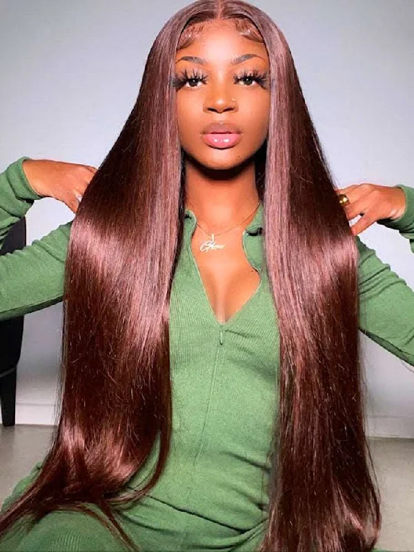Colored wig with a wispy fringe for a soft and feminine lookPre-Plucked | Simidola Reddish Brown Wear Go 4x6 Lace Straight Hair Wig Colored wig with a wispy fringe for a soft and feminine lookPre-Plucked | Simidola Reddish Brown Wear Go 4x6 Lace Straight Hair Wig