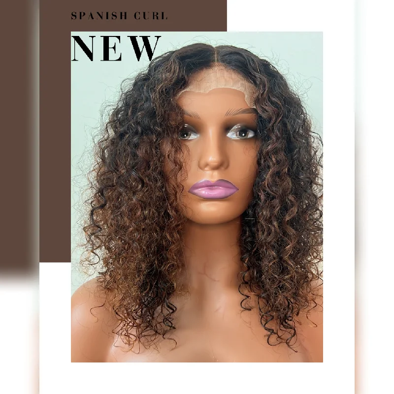 Wavy Bob Wigs for a Casual Vibe Bob wig made from high - quality synthetic fibersSpanish Curl Bob Wig Wavy Bob Wigs for a Casual Vibe Bob wig made from high - quality synthetic fibersSpanish Curl Bob Wig