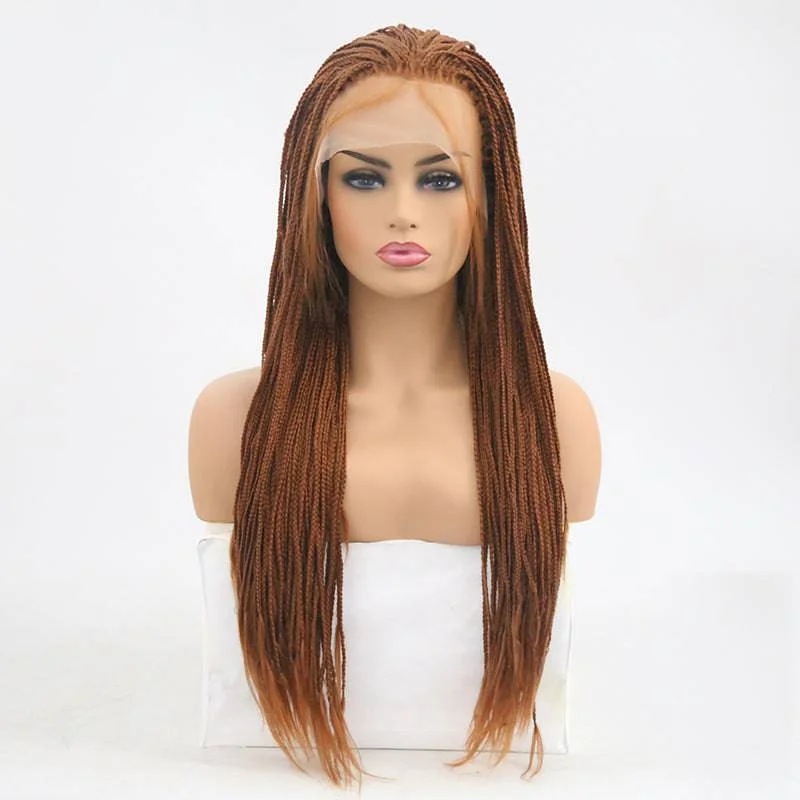 Lace wig with a wavy texture for a beachy lookVIP - Synthetic Lace Front Wig Braided Lace wig with a wavy texture for a beachy lookVIP - Synthetic Lace Front Wig Braided