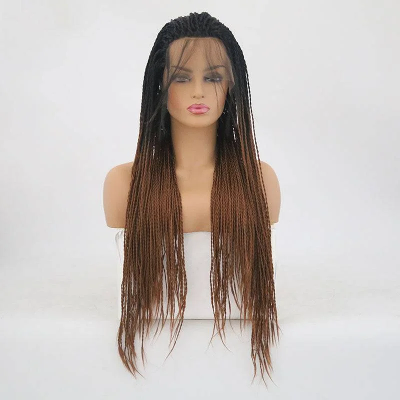 Full - lace wig with a natural - looking hairline for a seamless appearanceVIP - Synthetic Lace Front Wig Braided Full - lace wig with a natural - looking hairline for a seamless appearanceVIP - Synthetic Lace Front Wig Braided