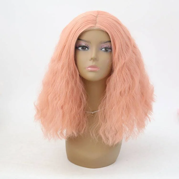 Lace wig with a natural - looking root for a more realistic lookVIP - Synthetic Lace Front Wig Pink Lace wig with a natural - looking root for a more realistic lookVIP - Synthetic Lace Front Wig Pink