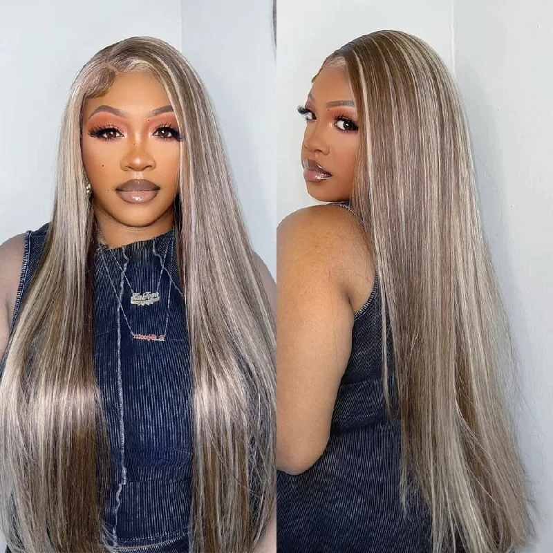 Adjustable - cap colored wig for a comfortable fitYMY Hair New In Ash Blonde P18/613 Human Hair Wig Straight/Body Wave Glueless 13x4/13x6 Lace Frontal Wig Adjustable - cap colored wig for a comfortable fitYMY Hair New In Ash Blonde P18/613 Human Hair Wig Straight/Body Wave Glueless 13x4/13x6 Lace Frontal Wig