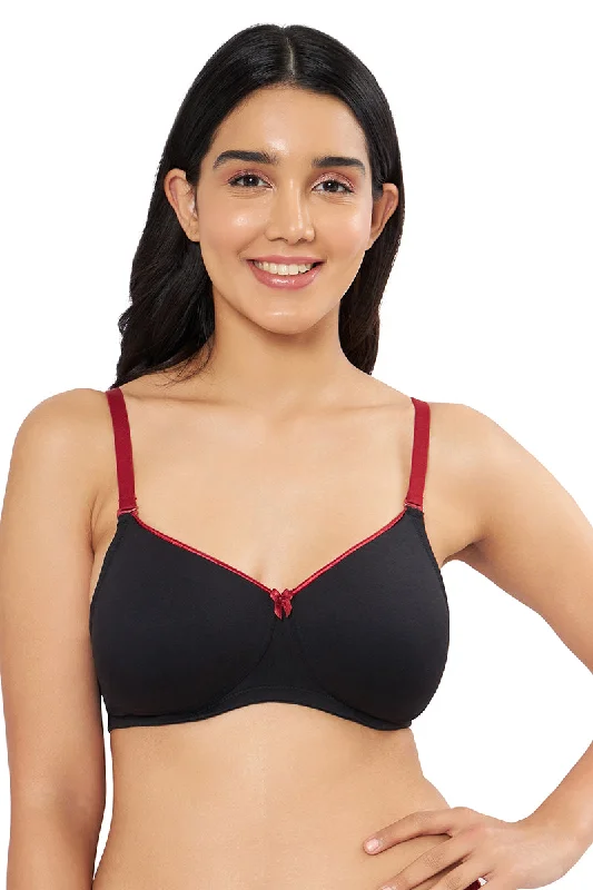 Comfort Dream Padded Non-wired T-shirt Bra - Black & Henna