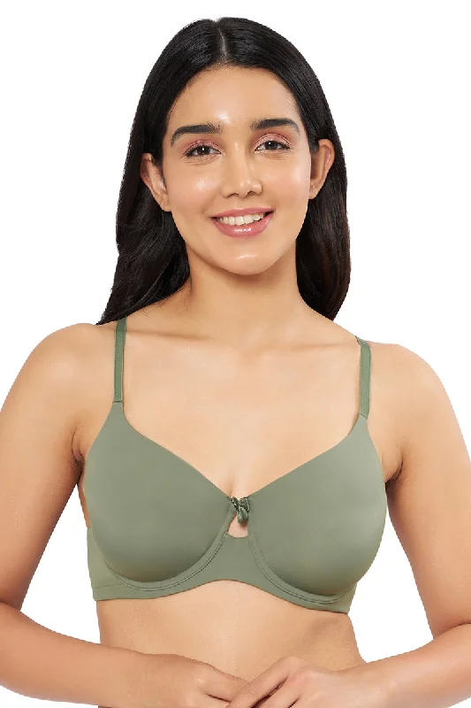 Elegant Dream Padded Wired T-shirt Bra - Sage