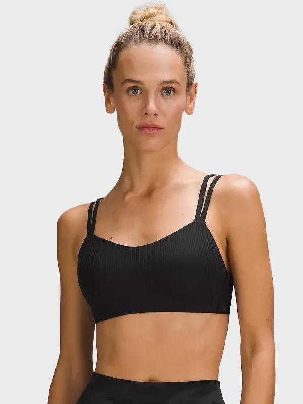 LULULEMON BLACK LIKE A CLOUD RIBBED BRA LIGHT SUPPORT B/C CUP