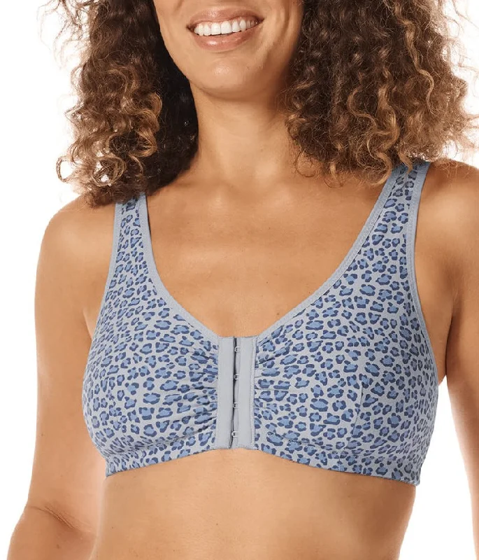 Amoena Frances Non-wired Front Closure Bra - Leopard