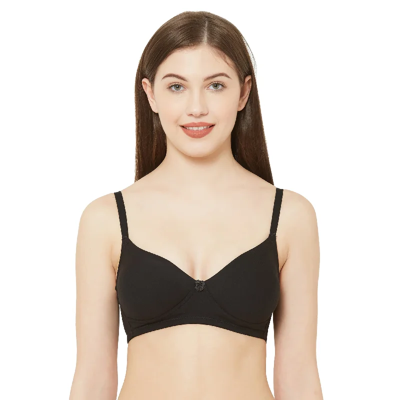 Saheli-Cotton Basics Plain Non Padded Mold Bra  Black