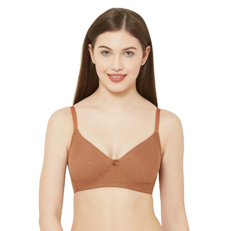 Saheli-Cotton Basics Plain Non Padded Mold Bra Coffee Brown