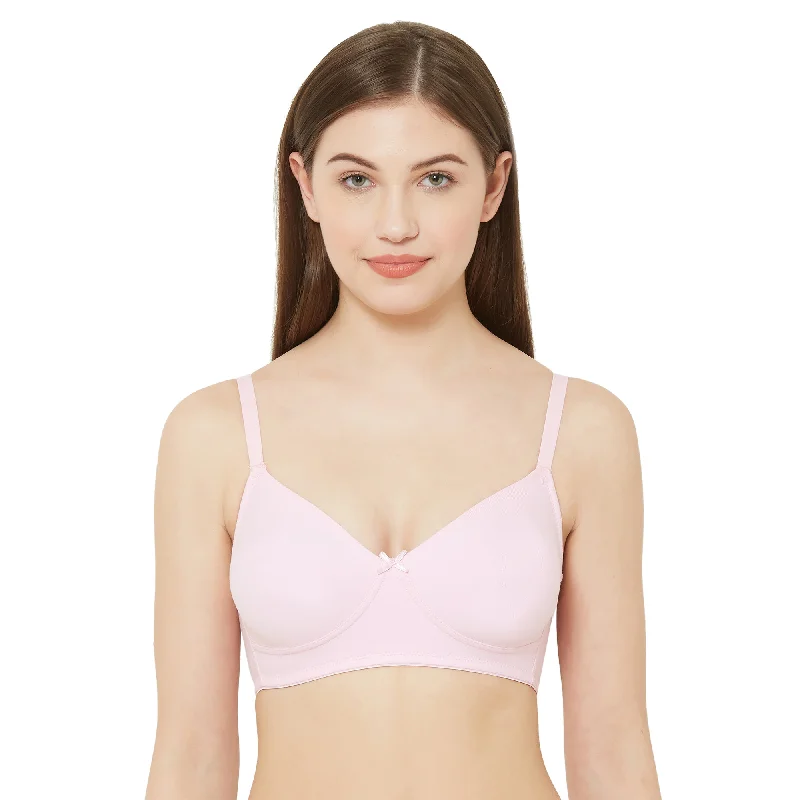 Saheli-Cotton Basics Plain Non Padded Mold Bra Pink