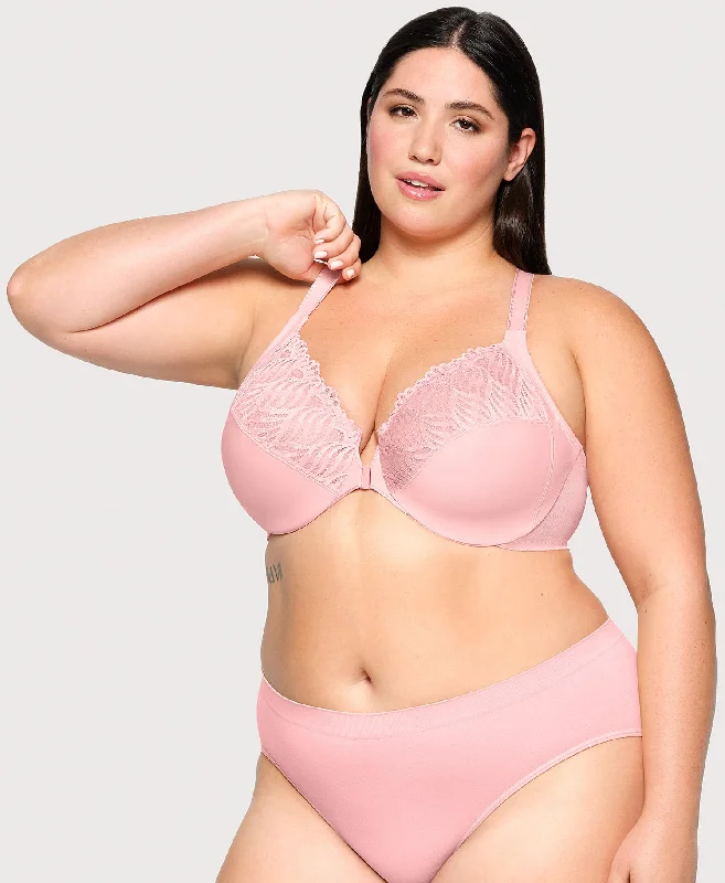 Front-Closure T-Back WonderWire Bra Pink Blush