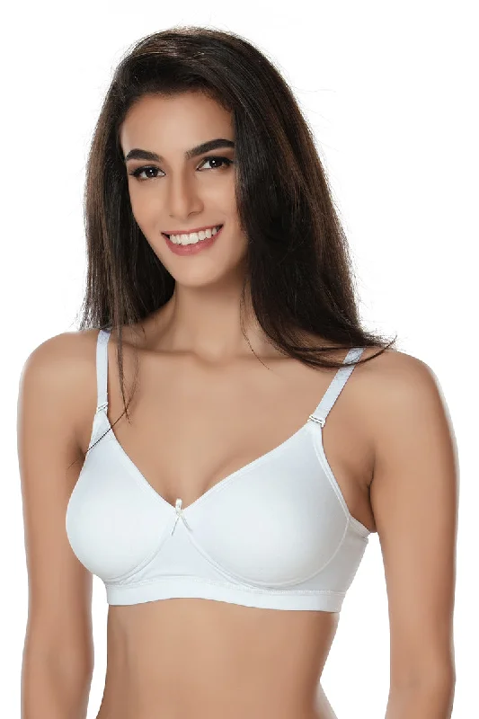 Sofiya-Cotton Plain Bra White