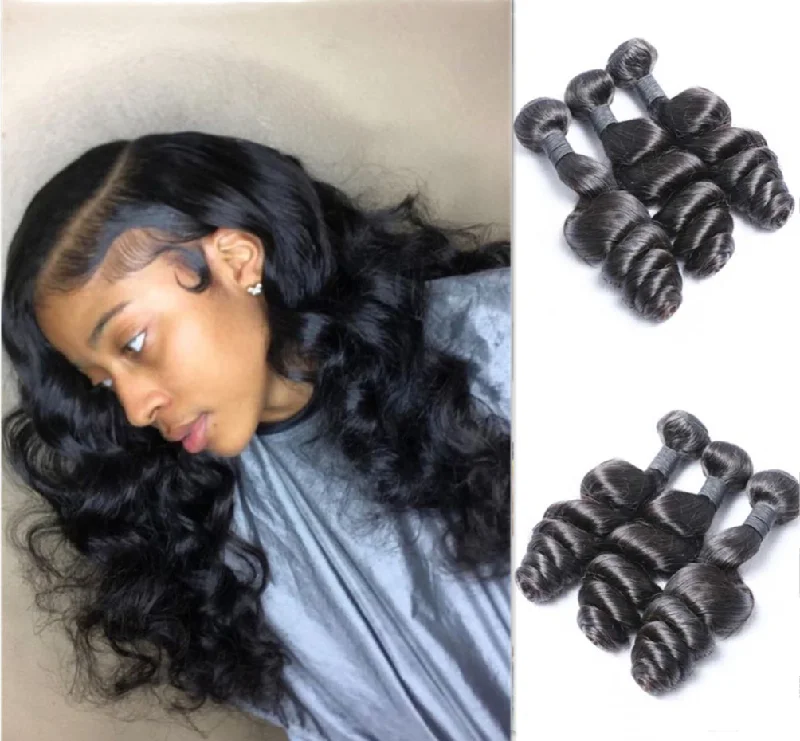 Wavy wig in a chocolate - brown color for a rich and warm appearance10A Brazilian Loose Wave Virgin Hair 3 Bundles Deal Wavy wig in a chocolate - brown color for a rich and warm appearance10A Brazilian Loose Wave Virgin Hair 3 Bundles Deal