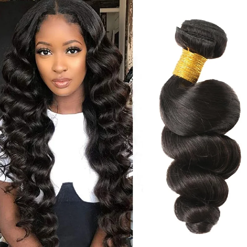 Wavy wig with a pre - bleached knot for a natural - looking scalp10A Brazilian Loose Wave Virgin Hair Long Hair 1 Bundle Deal Wavy wig with a pre - bleached knot for a natural - looking scalp10A Brazilian Loose Wave Virgin Hair Long Hair 1 Bundle Deal