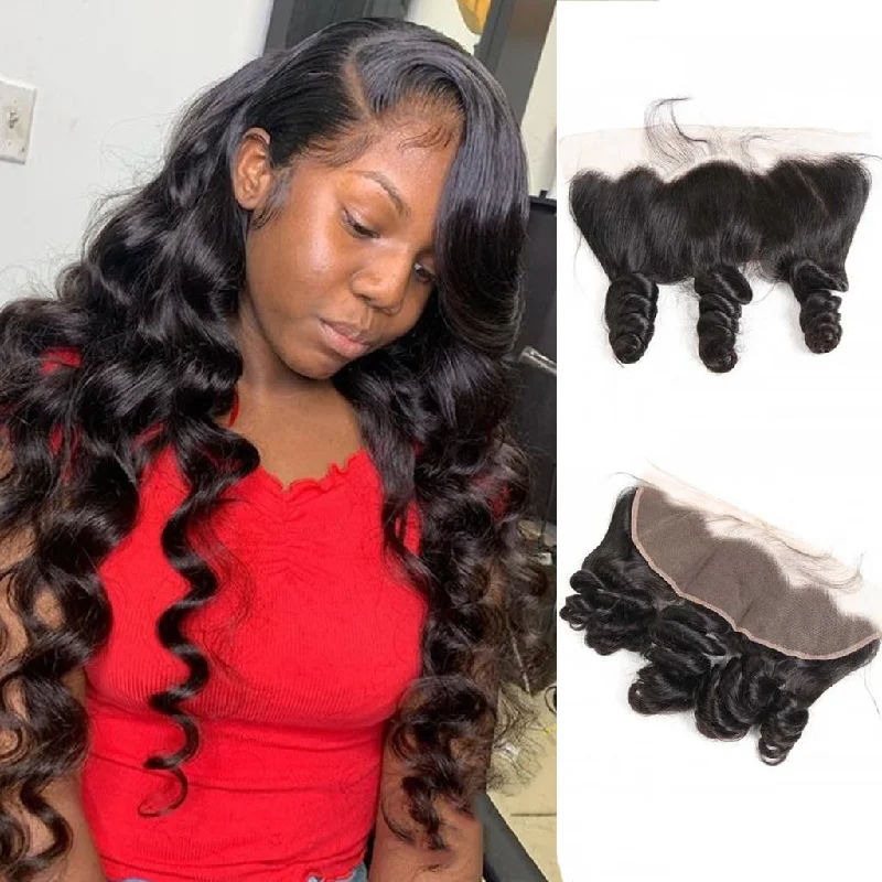 Wavy wig with a silk - base cap for a comfortable and smooth feel10A Loose Wave Lace Frontal Wavy wig with a silk - base cap for a comfortable and smooth feel10A Loose Wave Lace Frontal