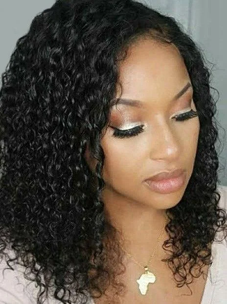 Braided wigs with a water - wave texture for a unique look13x6 No.11 Curly Glueless Bob Wigs Pre-Plucked Human Hair Medium Brown Lace Front Wig Braided wigs with a water - wave texture for a unique look13x6 No.11 Curly Glueless Bob Wigs Pre-Plucked Human Hair Medium Brown Lace Front Wig