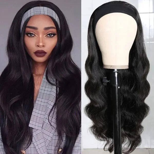 Braided wigs with a 180 - density for a full and thick appearanceJunoda Hair Body Wave Headband Wigs Glueless Human Hair Wigs Scarf Wigs 150% Density Braided wigs with a 180 - density for a full and thick appearanceJunoda Hair Body Wave Headband Wigs Glueless Human Hair Wigs Scarf Wigs 150% Density