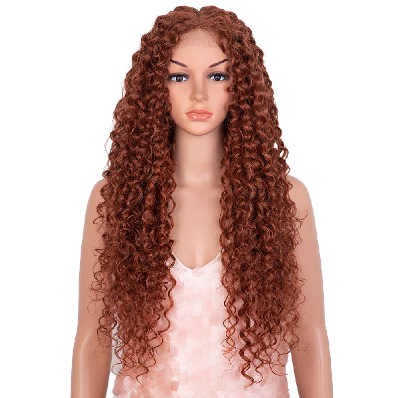 Body - wave wig with a full and voluminous look26 Inch Curly Wave Middle Part Lace Frontal Wig Orange Color Wig Body - wave wig with a full and voluminous look26 Inch Curly Wave Middle Part Lace Frontal Wig Orange Color Wig