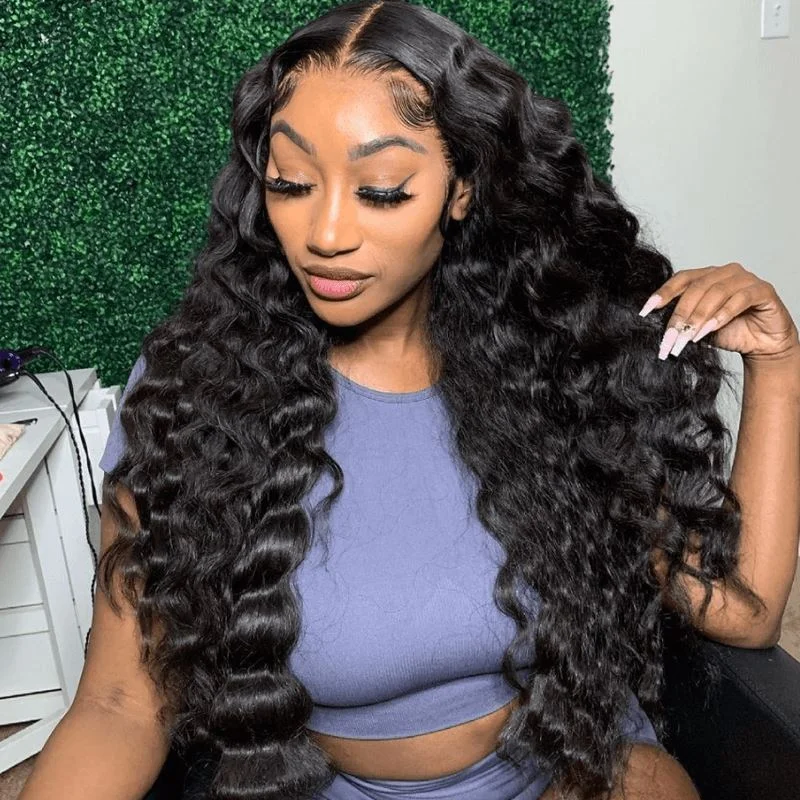 Wavy wig with a silk - base cap for a comfortable and smooth feelAli Grace Peruvian 13x4 Lace Loose Wave Human Hair Wigs Wavy wig with a silk - base cap for a comfortable and smooth feelAli Grace Peruvian 13x4 Lace Loose Wave Human Hair Wigs
