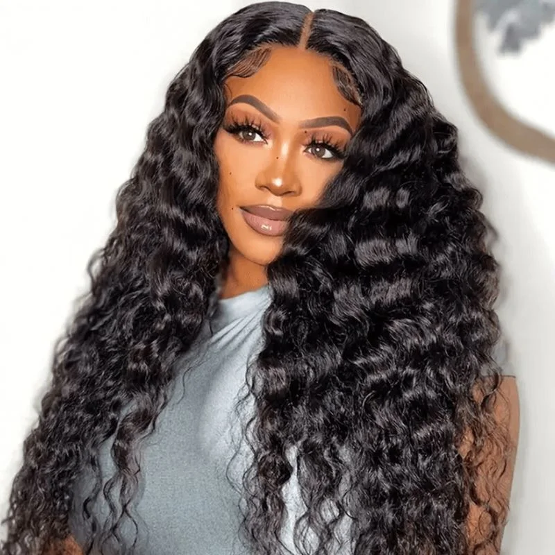 Heat - resistant wavy wig for easy styling at homeAligrace 4X4 Closure Deep Wave Human Hair Wigs Heat - resistant wavy wig for easy styling at homeAligrace 4X4 Closure Deep Wave Human Hair Wigs