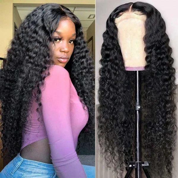 Wavy wig with auburn undertones for a unique and eye - catching colorDeep Wave 5*5 HD Lace Closure Wig Best Human Hair Glueless Deep Wave Wigs-Amanda Hair Wavy wig with auburn undertones for a unique and eye - catching colorDeep Wave 5*5 HD Lace Closure Wig Best Human Hair Glueless Deep Wave Wigs-Amanda Hair