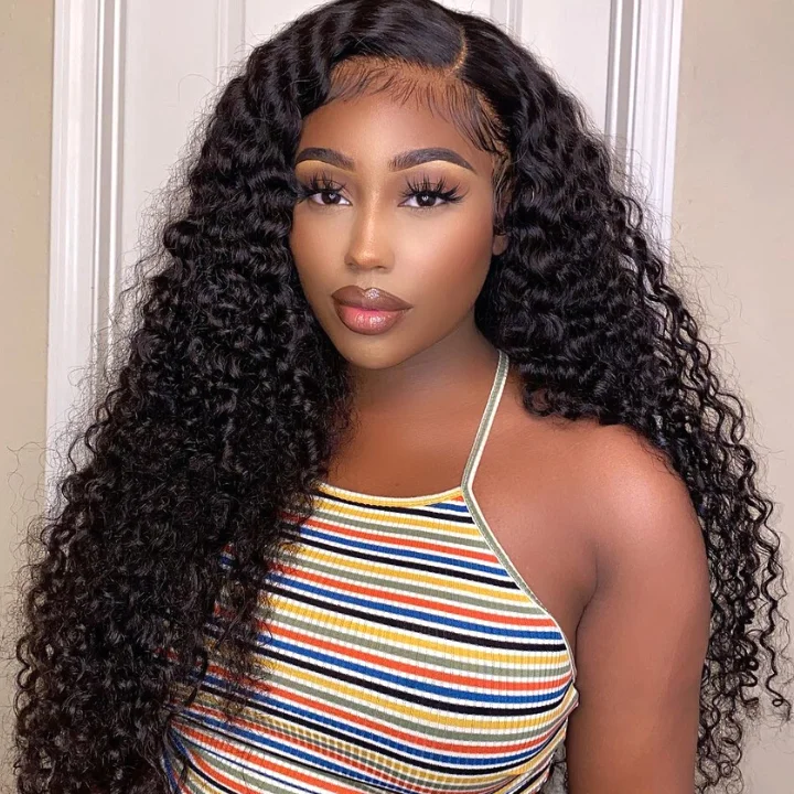 Heat - resistant wavy wig for easy styling at homeAmandahair Undetectable 13x4/4x4 Deep Wave HD Clear Lace Front/Closure Wigs Black Human HairPre Plucked Hairline Heat - resistant wavy wig for easy styling at homeAmandahair Undetectable 13x4/4x4 Deep Wave HD Clear Lace Front/Closure Wigs Black Human HairPre Plucked Hairline