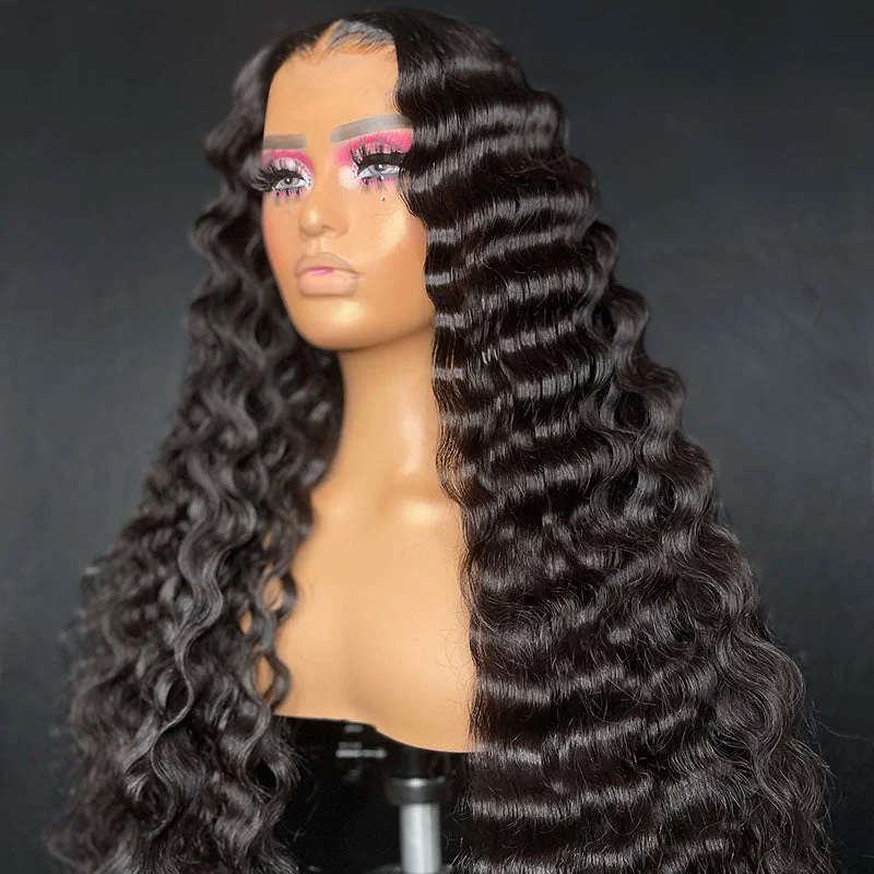 Wavy wig with a middle - part for a classic and elegant styleBeeos SKINLIKE Real HD Lace Closure Deep Wave Glueless Wig 5*5 BC010 Wavy wig with a middle - part for a classic and elegant styleBeeos SKINLIKE Real HD Lace Closure Deep Wave Glueless Wig 5*5 BC010