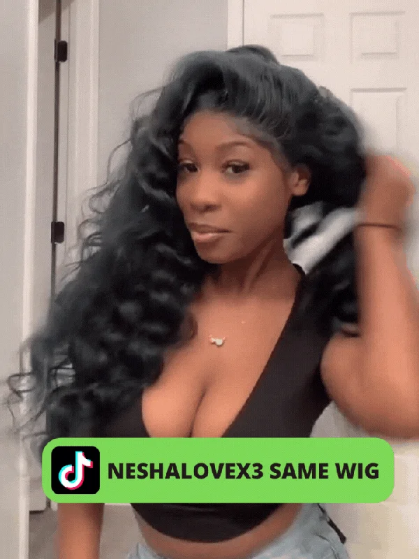 Wavy wig with a natural - looking root for a more realistic lookTiktok Neshalovex3 Same Wig Glueless Loose Deep Wave Wigs Virgin Human Hair 4*4/13*4 HD Lace Front Wig Pre Plucked Hairline - Amanda Hair
