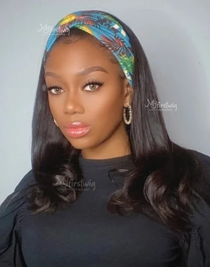 Long - length braided wigs for a glamorous and voluminous styleCOVERUPBYSELORM - HUMAN HAIR WAVY HEADBAND WIG - CBS007 Long - length braided wigs for a glamorous and voluminous styleCOVERUPBYSELORM - HUMAN HAIR WAVY HEADBAND WIG - CBS007