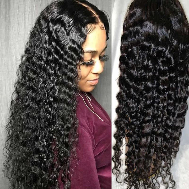 Synthetic wavy wig with a heat - friendly formulaFleeky Hair 10A Brazilian Deep Wave 4x4 5x5 6x6 Lace Closure Wig Transparent Lace Wigs Synthetic wavy wig with a heat - friendly formulaFleeky Hair 10A Brazilian Deep Wave 4x4 5x5 6x6 Lace Closure Wig Transparent Lace Wigs