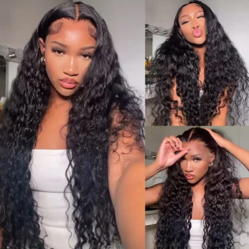 Wavy wig with a side - part for a more flattering lookFleeky Hair Undetectable Invisible HD Lace Wigs Deep Wave 13x4 13x6 Lace Frontal Wigs 4x4 5x5 Lace Closure Wig Wavy wig with a side - part for a more flattering lookFleeky Hair Undetectable Invisible HD Lace Wigs Deep Wave 13x4 13x6 Lace Frontal Wigs 4x4 5x5 Lace Closure Wig