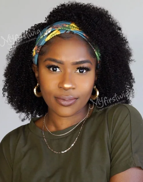 Colored braided wigs with a rainbow ombre effectGINA - COILY (3C-4A) NATURAL CURLS HUMAN HAIR HEADBAND WIG - HBW021 Colored braided wigs with a rainbow ombre effectGINA - COILY (3C-4A) NATURAL CURLS HUMAN HAIR HEADBAND WIG - HBW021