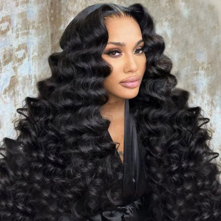 Wavy wig with a 180 - density for a full and thick appearanceGlueless Loose Deep Wave Lace Wig Pre Cut Lace with Natural Hairline Mini Knots Human Hair Clear Transparent Lace Front/Closure Wig - Amanda Hair Wavy wig with a 180 - density for a full and thick appearanceGlueless Loose Deep Wave Lace Wig Pre Cut Lace with Natural Hairline Mini Knots Human Hair Clear Transparent Lace Front/Closure Wig - Amanda Hair