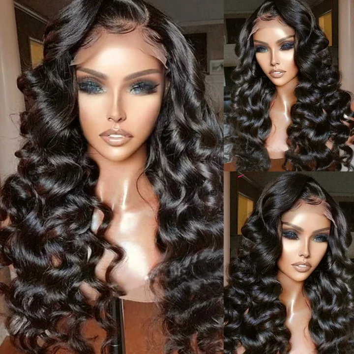 Lace - front wavy wig for a realistic hairlineGlueless Loose Wave 6x4.5 /13x4 HD Transaparent Lace Front Wig Virgin Human Hair Pre Plucked Hairline - Amanda Hair Lace - front wavy wig for a realistic hairlineGlueless Loose Wave 6x4.5 /13x4 HD Transaparent Lace Front Wig Virgin Human Hair Pre Plucked Hairline - Amanda Hair
