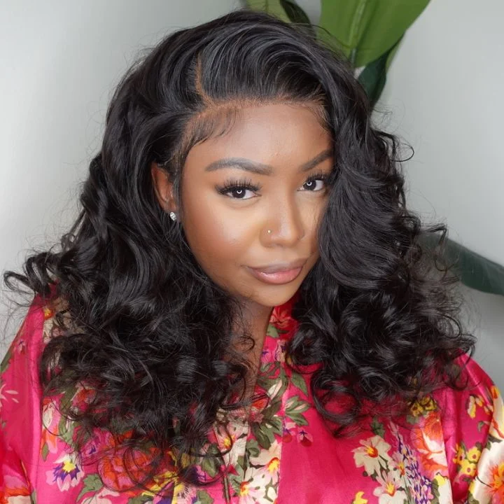 Wavy wig with a wispy fringe for a soft and feminine lookGlueless Loose Wave Lace Front Wigs Transparent HD Virgin Human Hair Pre Plucked Hairline - Amanda Hair Wavy wig with a wispy fringe for a soft and feminine lookGlueless Loose Wave Lace Front Wigs Transparent HD Virgin Human Hair Pre Plucked Hairline - Amanda Hair