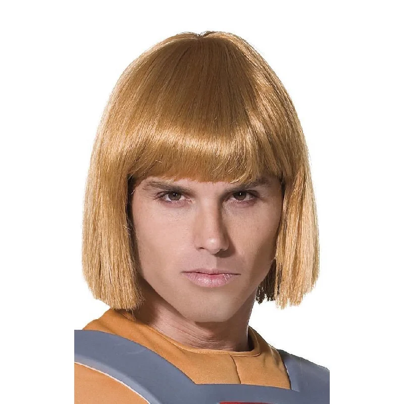 Long - length wig with a wispy fringe for a soft and feminine lookHe-Man Wig Orange