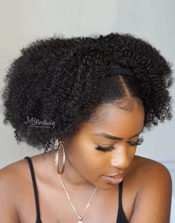 Heat - resistant braided wigs for styling flexibilityCARLA - Coily (3C-4A) Natural Curls Human Hair Headband Wig - HBW020 Heat - resistant braided wigs for styling flexibilityCARLA - Coily (3C-4A) Natural Curls Human Hair Headband Wig - HBW020