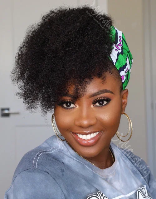 Braided wigs with a side - part for a flattering lookKYRA - COILY (3C-4A) NATURAL CURLS HUMAN HAIR HEADBAND WIG - HBW022 Braided wigs with a side - part for a flattering lookKYRA - COILY (3C-4A) NATURAL CURLS HUMAN HAIR HEADBAND WIG - HBW022