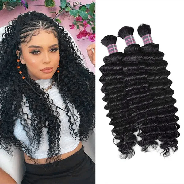 Human - hair wavy wig for a natural and luxurious feelIshow Deep Wave Bulk Human Hair For Braiding Natural Black Hair Extensions Human - hair wavy wig for a natural and luxurious feelIshow Deep Wave Bulk Human Hair For Braiding Natural Black Hair Extensions