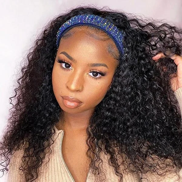 Braided wigs with a 180 - density for a full and thick appearanceJunoda Hair Grip Headband Scarf Wig Water Wave Human Hair Wig For Women Braided wigs with a 180 - density for a full and thick appearanceJunoda Hair Grip Headband Scarf Wig Water Wave Human Hair Wig For Women