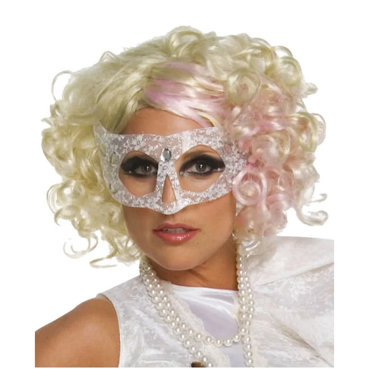 Long - length wig with a side - part for a more flattering lookLady GAGA Wig