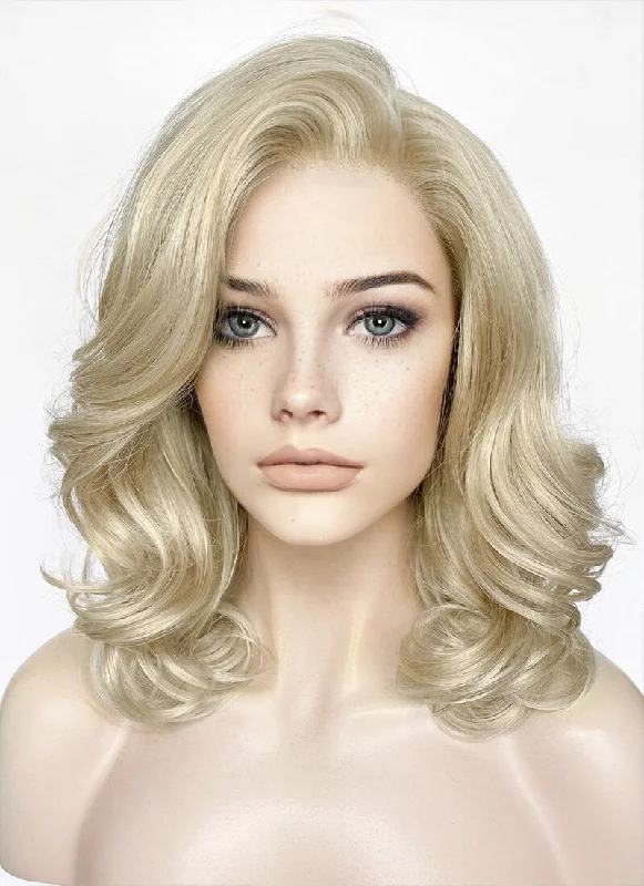 Long - length wig with a platinum - blonde color for a bold and trendy lookLight Ash Blonde Wavy Lace Front Synthetic Wig LF1319 Long - length wig with a platinum - blonde color for a bold and trendy lookLight Ash Blonde Wavy Lace Front Synthetic Wig LF1319