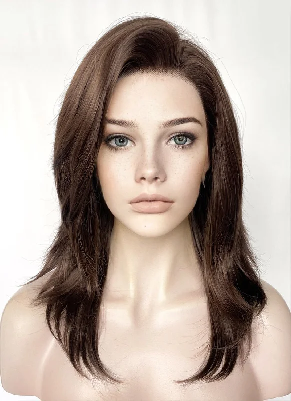 Long - length wig with a curly texture for a bold and stylish choiceBrunette Straight Lace Front Synthetic Wig LF1323 Long - length wig with a curly texture for a bold and stylish choiceBrunette Straight Lace Front Synthetic Wig LF1323