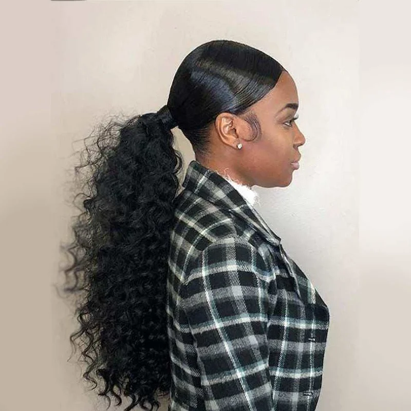 Long - length braided wigs for a glamorous and voluminous styleLoose Wave Drawstring Ponytail Human Virgin Hair Long - length braided wigs for a glamorous and voluminous styleLoose Wave Drawstring Ponytail Human Virgin Hair