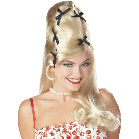 Synthetic long - length wig with a natural - looking textureMiss Beehive Wig