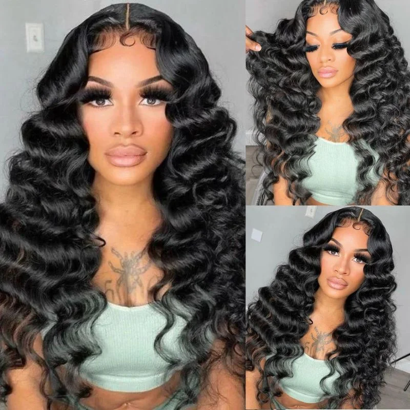 Wavy wig in a chocolate - brown color for a rich and warm appearanceNatural Crimps Curls Loose Deep Wave HD Lace Frontal Wig Natural Hairline Glueless Wig-GeetaHair Wavy wig in a chocolate - brown color for a rich and warm appearanceNatural Crimps Curls Loose Deep Wave HD Lace Frontal Wig Natural Hairline Glueless Wig-GeetaHair