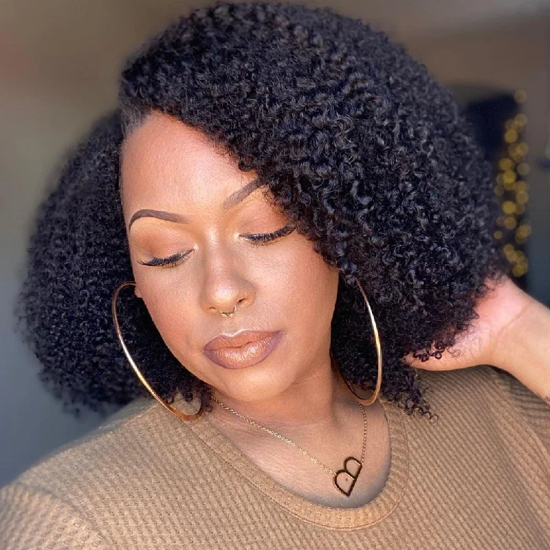 Human hair braided wigs for a luxurious feelNo Leave Out No Lace No Gel Kinky Curly(3C-4A) V Part Wigs Human hair braided wigs for a luxurious feelNo Leave Out No Lace No Gel Kinky Curly(3C-4A) V Part Wigs