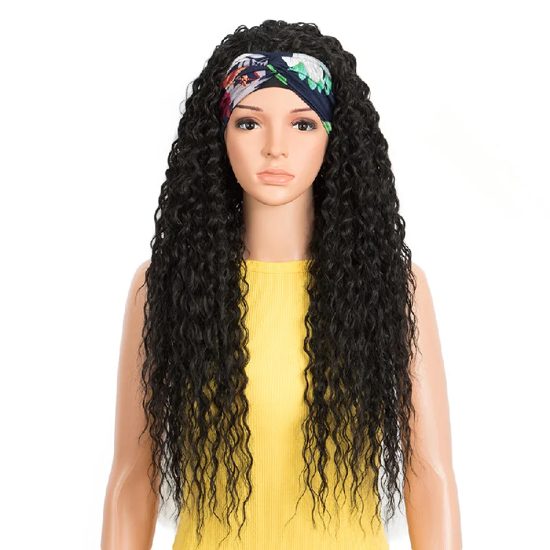 Wavy wig with a pre - styled curl pattern for convenienceNOBLE Synthetic Curly Headband Wigs | Super Soft Long Curly Wig | 29 Inch Headband Wigs Kelly Natural Color Wavy wig with a pre - styled curl pattern for convenienceNOBLE Synthetic Curly Headband Wigs | Super Soft Long Curly Wig | 29 Inch Headband Wigs Kelly Natural Color