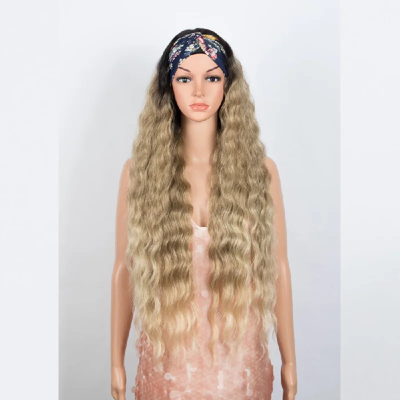 Lace - front wavy wig for a realistic hairlineNOBLE Synthetic headband Wigs | Super Soft Long Wavy Wig | 38 Inch Headband Wigs Ombre Brown Color Lace - front wavy wig for a realistic hairlineNOBLE Synthetic headband Wigs | Super Soft Long Wavy Wig | 38 Inch Headband Wigs Ombre Brown Color